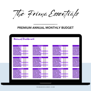 Premium Annual Monthly Budget