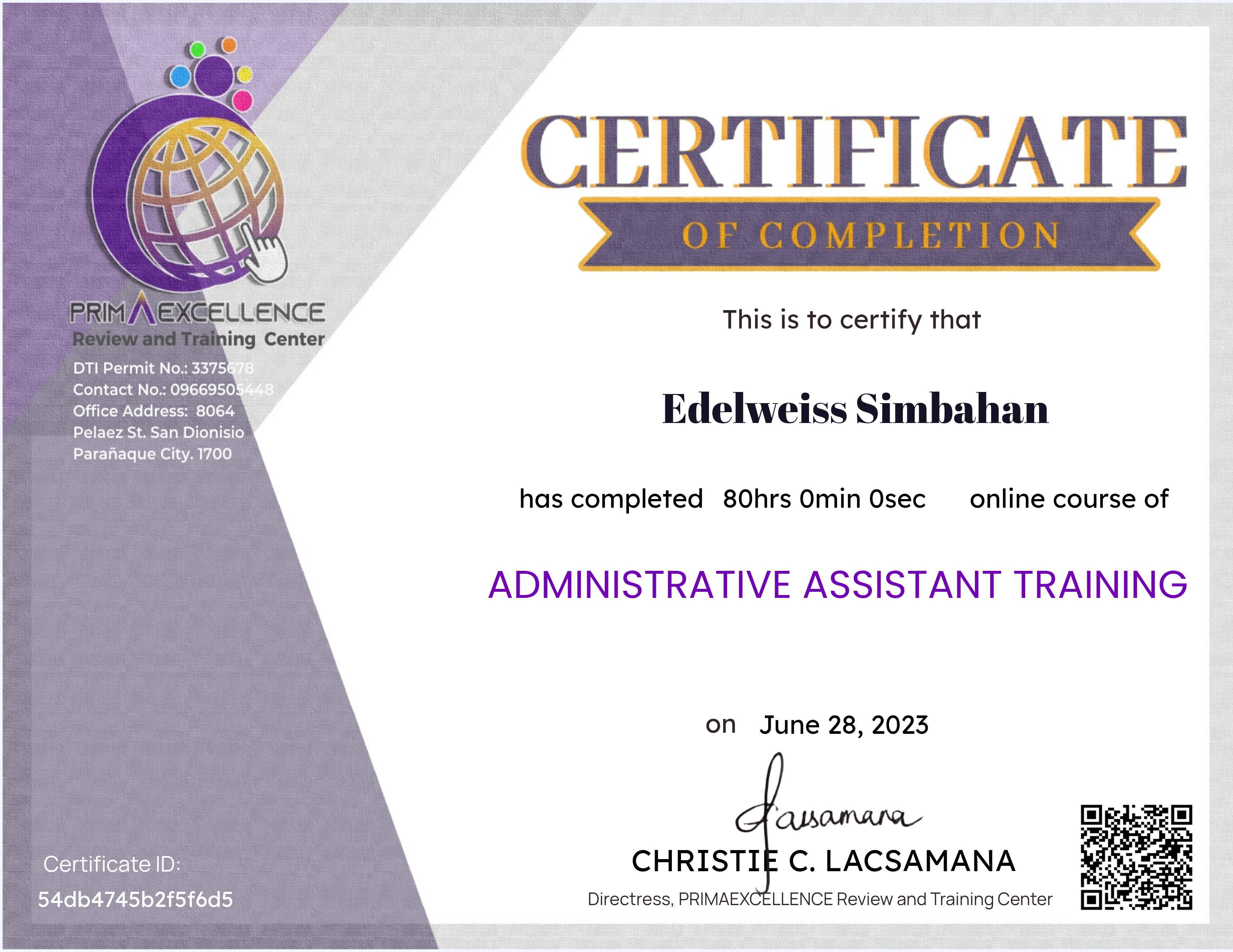 ADMINISTRATIVE ASSISTANT TRAINING