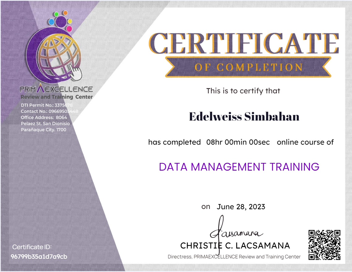 DATA MANAGEMENT TRAINING