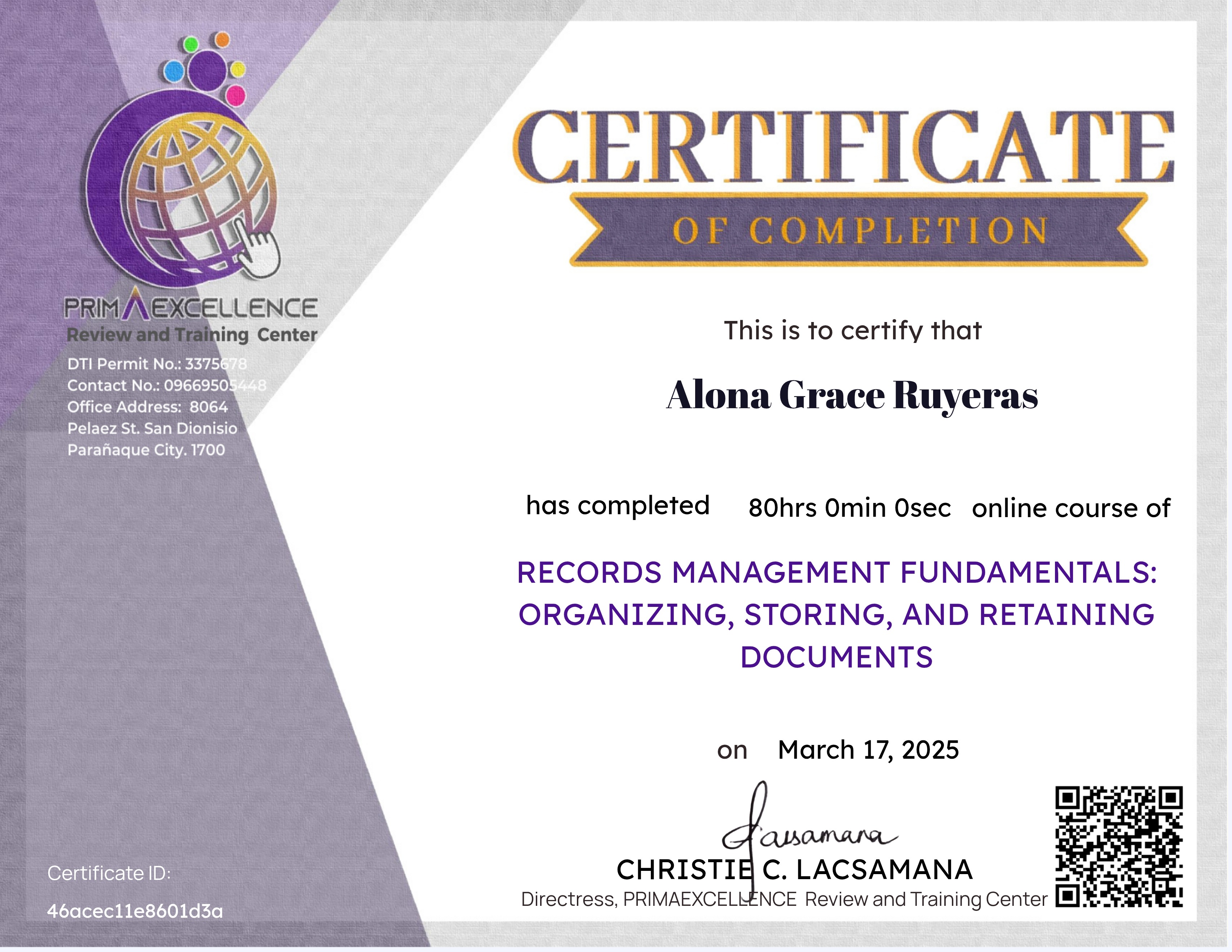 RECORDS MANAGEMENT FUNDAMENTALS: ORGANIZING, STORING, AND RETAINING DOCUMENTS