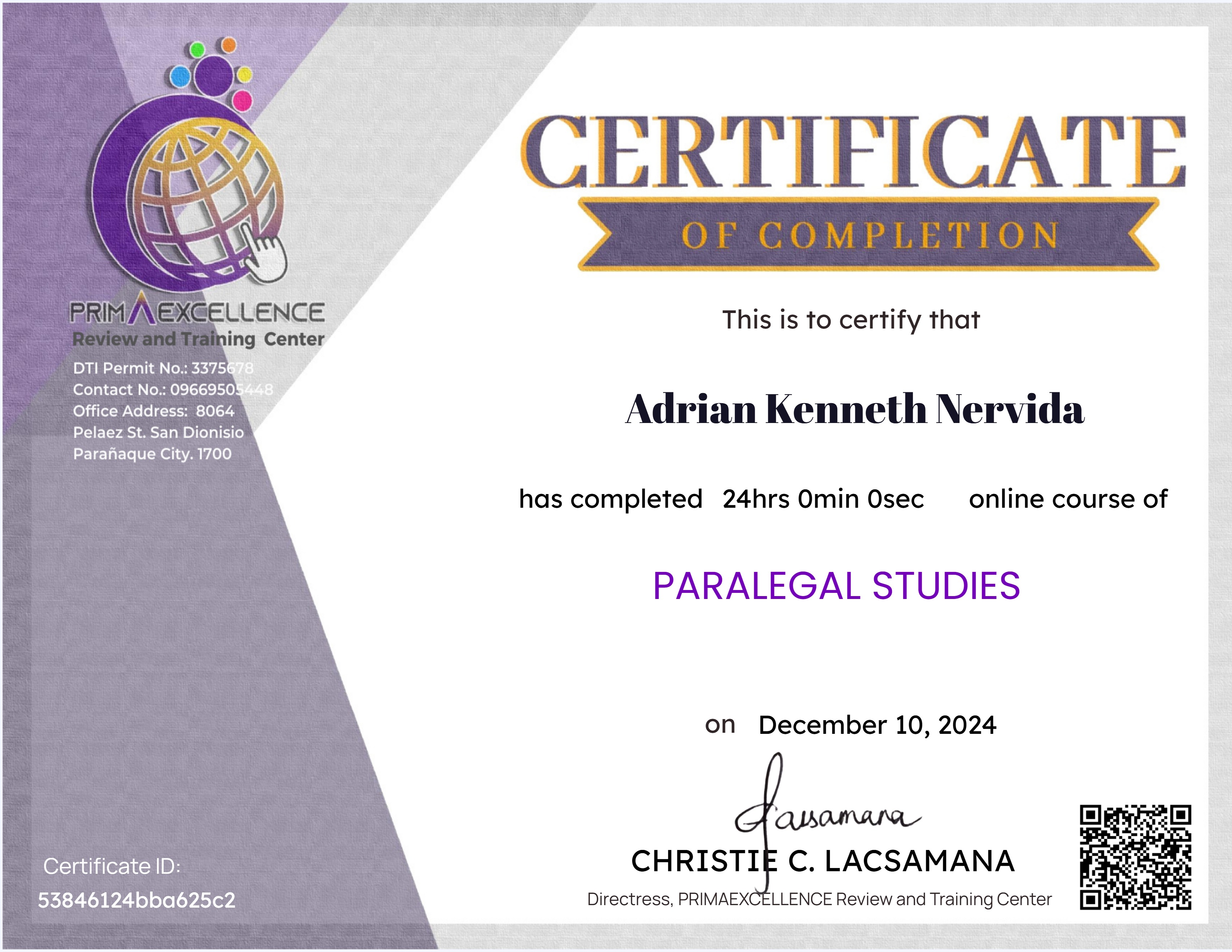 PARALEGAL STUDIES